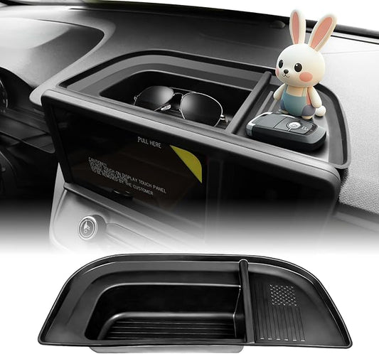 Dashboard Storage Organizer fit for Ford Maverick 2022-2024, Non-Slip Dash Tray Fit Behind Screen, Durable TPE Material, Easy to Clean, Increase Storage Space