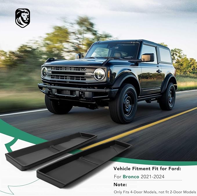 YHTAUTO Dashboard Organizer Fit for Ford Bronco 2021 2022 2023 2024, TPE Center Console Dash Storage Tray, Dashboard Accessories