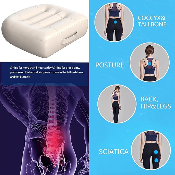 Adult Booster Seat for Car/Portable Booster Seat for Driver/Breathable Non-Slip Seat Cushions with Practical Handle for The Car, Office, Wheelchair, Broader Vision, 17.7"x15.7"x4.7"（Beige）