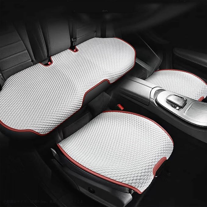 3pcs Car Seat Cushions,Car Seat Cover Compatible with 96% Vehicles,Universal Car Seat Protectors Mat Pad (Red&White)