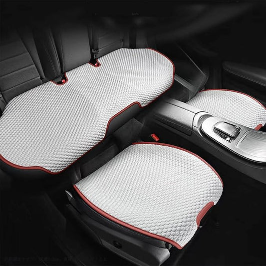 3pcs Car Seat Cushions,Car Seat Cover Compatible with 96% Vehicles,Universal Car Seat Protectors Mat Pad (Red&White)