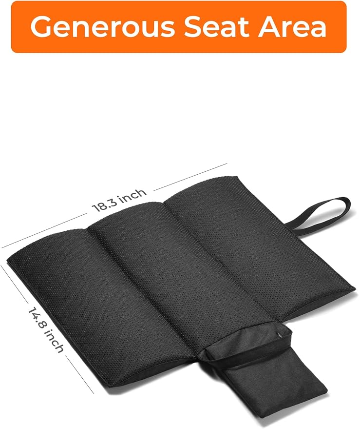 ORORO Heated Seat Cushion with Battery Pack, Foldable USB Heated Seat Cover Pads for Office Chair, Stadium, Camping