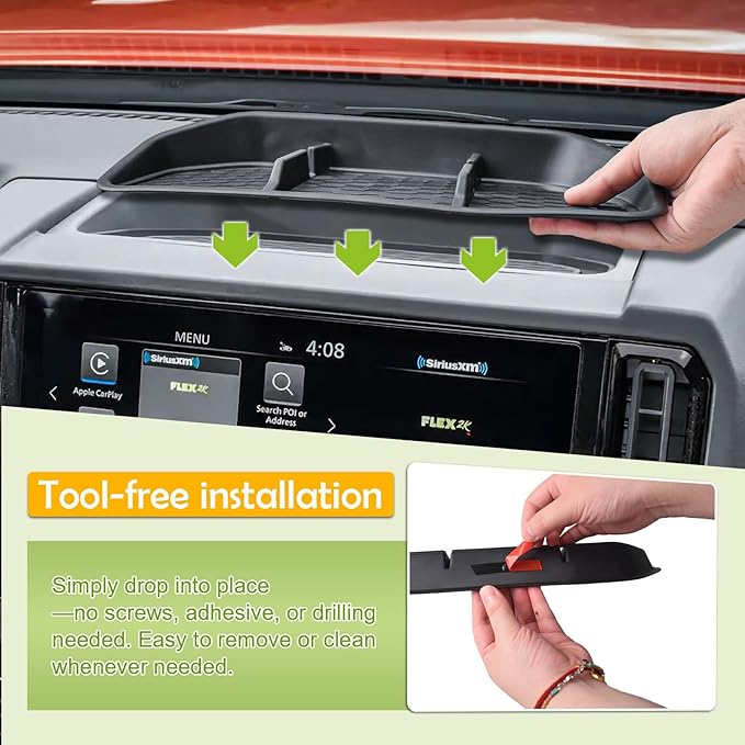 Dash Storage Tray Compatible with 2025 Nissan Frontier Accessories Center Console Dashboard Organizer Interior Insert Compartment Mounted Holder (Not for 2022-2024 Frontier)