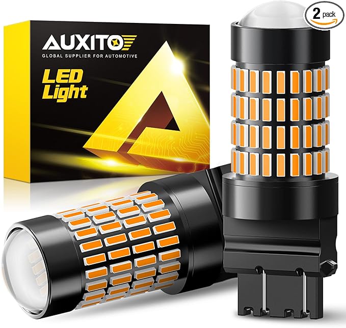 AUXITO 3157 LED Bulbs Amber, Super Bright 3056 3156 3057 4157 LED Bulbs with Projector for Turn Signal Blinker Reverse Back Up Parking Marker Lights