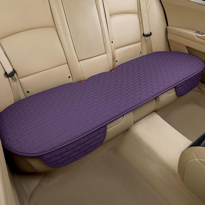 Dark Purple Back Seat Cover, Rear Car Seat Cover for Cars Truck SUV,Seat Covers with Storage Pocket(Dark Purple-Back Seat)