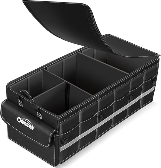 Oasser Car Trunk Organizer for SUV 75L Collapsible 4 Compartment Storage, Foldable Organizer Car Accessories for Women/Men