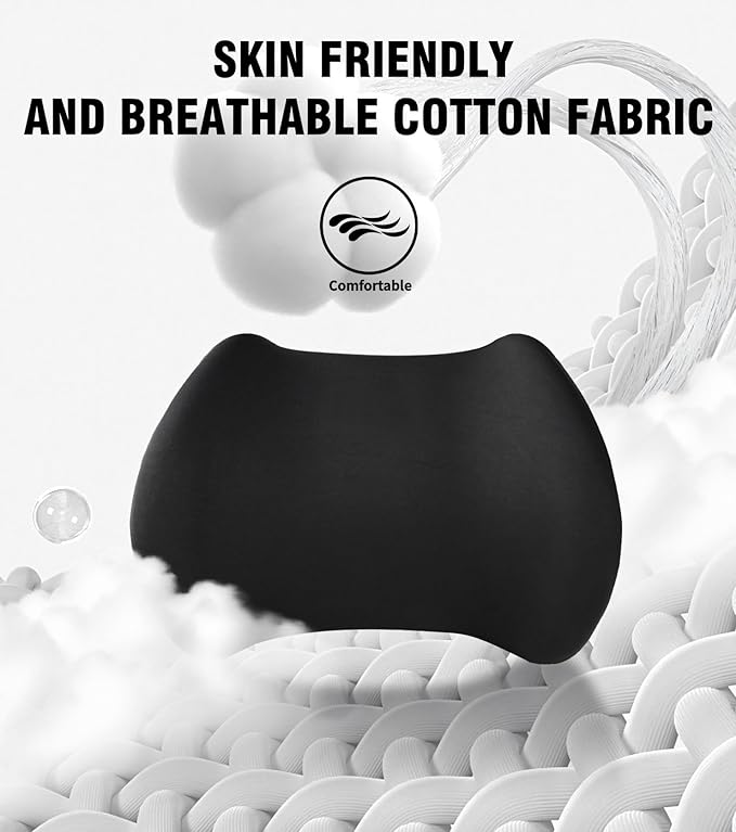 2025 New Car Headrest Pillow Set – The car Neck Pillow is as Soft as a Marshmallow, and The Lumbar Support Pillow for car can Soothe Lumbar Fatigue. Relieve Your Driving Tiredness. (Black)