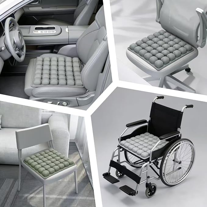 3D Air Cushion, A Pressure-reducing and Shock-absorbing Seat Cushion, Suitable for Office Chairs, Car Seats, Wheelchairs, Helps Relieve Tailbone Pain and Prevent Hemorrhoids (Purple, 36airbag)