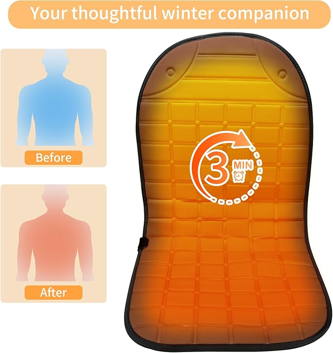 ILLUMINEW Seat Cushion Winter Cover for Full Back and Seat for Family (Brown)