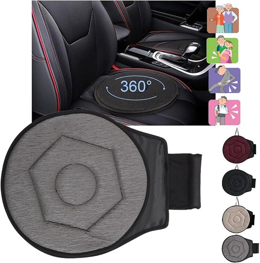 360° Rotating Seat Cushion 2024 New for Car Rotating Seat Cushion 360 Degrees Elderly Support Non Slip Cushion Swivel Seat Cushion 360 Degree Easy Turn Rotating Seat Cushion Pad for Elderly (B-Grey)