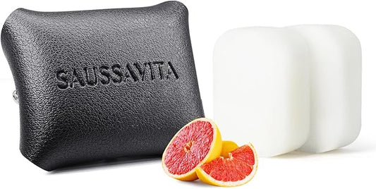 Car Air Freshener Diffuser Terre Scented 2 Pack, Car Fresheners Vent Clip Leather Design, Car Diffuser Citrus Woody Scented for 30 days Long Lasting Black