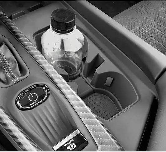 LUWU 2025 2026 Charger Center Console Cup Holder Compatible with 2024 2025 2026 Charger Daytona R/T Scat Pack Premium Silicon Cup Holder Spill-Proof, Easy Install & Clean, Black Interior Accessories