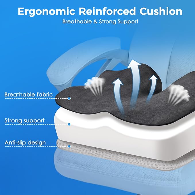 Niceeday Seat Cushion for Office Chair & Car - Premium Memory Foam with Ergonomic U-Shape Design - Enhanced Comfort for Tailbone & Hip Support, Non-Slip Base & Machine Washable Cover