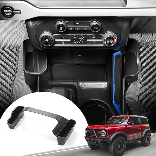 Mabett Center Console Shifter Storage Box Compatible with Ford Bronco 2021 2022 2023 2024 2025, Organizer Gear Side Storage Tray for Bronco Accessories 2/4-Door, Interior Accessories, Matte Black