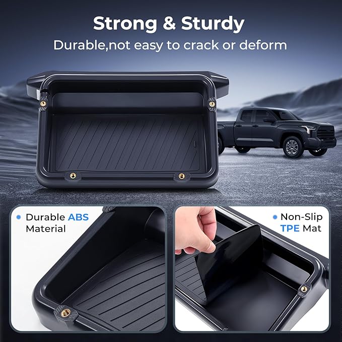 Dashboard Storage Tray Dash Organizer for Toyota Tacoma 2026 2025 2024 & 4Runner 2026 2025 (Only for 8 inch Screen), Interior Accessories Center Console Organizer Storage Tray, Black