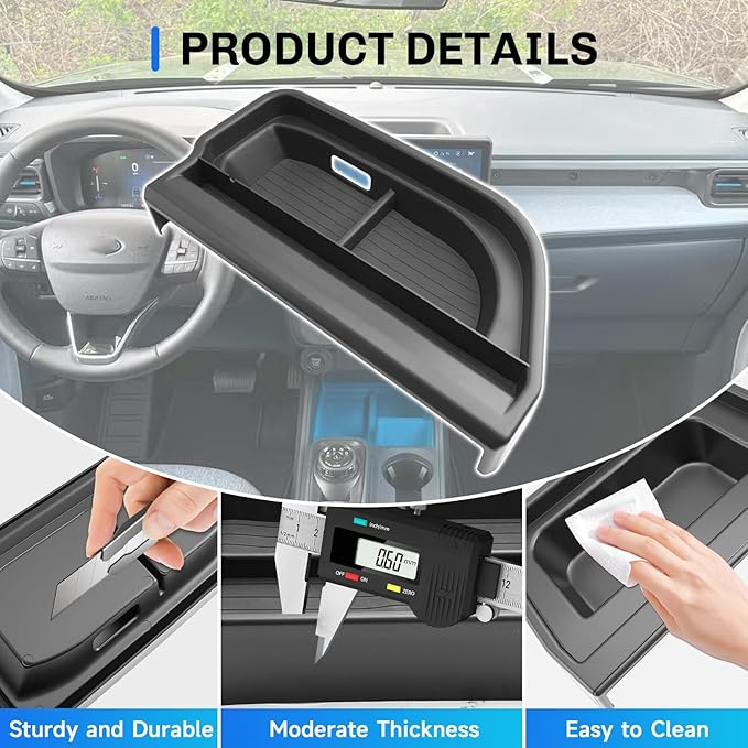 SXCY for 2025 2026 Ford Bronco Sport Dashboard Organizer Tray for 2025 2026 Ford Bronco Sport Accessories Screen Back Tray 2025 2026 Bronco Sport Behind Dash Console Organizer