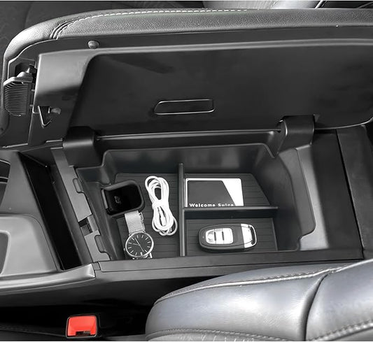 LUWU 2024-2026 Charger Daytona Center Console Organizer for 2024 2025 2026 Charger Daytona R/T Scat Pack Accessories OEM Fit Armrest Console Storage Box Insert Tray Durable ABS Material Black