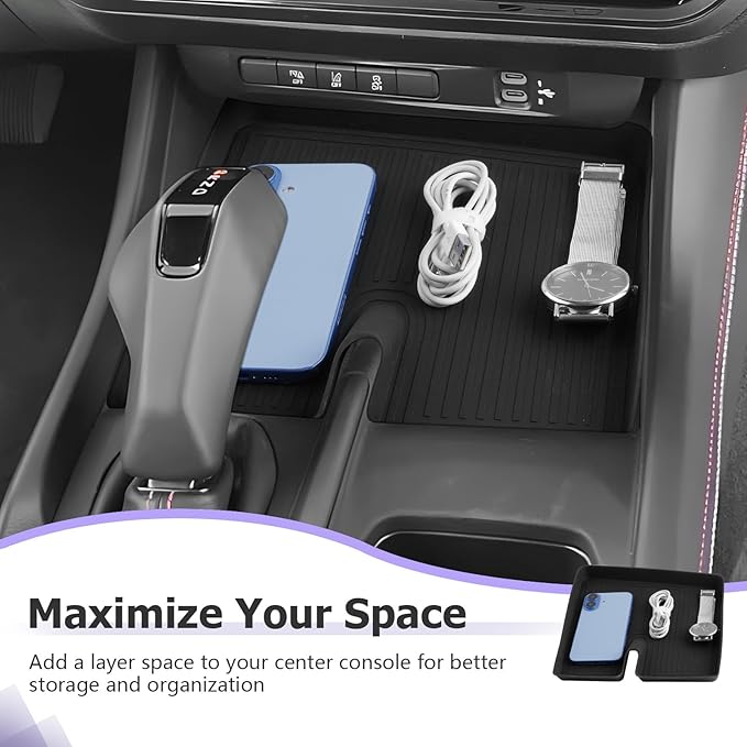 LUWU 2026 Charger Center Console Anti-Slip Mat Compatible with 2024 2025 2026 Charger Daytona R/T Scat Pack Accessories Silicone Protective Pad Liner Premium Protective Pad Phone Charger Liner Mat