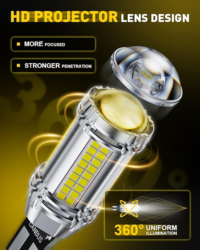 AUXITO 921 LED Bulb Reverse Lights, 600% Super Bright 912 T15 led Backup light, CAN-Bus Error Free 906 922 W16W LED Bulbs for Reverse Back Up Marker Lights, 6000K White