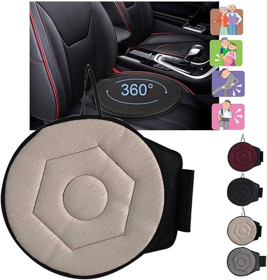 360° Rotating Seat Cushion 2024 New for Car Rotating Seat Cushion 360 Degrees Elderly Support Non Slip Cushion Swivel Seat Cushion 360 Degree Easy Turn Rotating Seat Cushion Pad for Elderly (A-White)