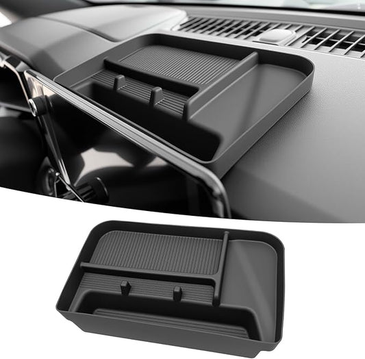 Dashboard Organizer Tray Fits for 2023-2026 Chevy Colorado GMC Canyon Screen Rear Storage Box with Phone Holder Compatible with Colorado Canyon Accessories