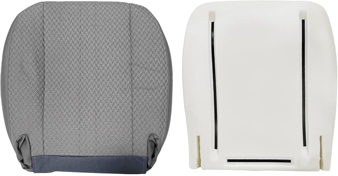 Priprilod Driver or Passenger Side Bottom Seat Cover & Lower Pad Foam Cushion Compatible with Chevy Express GMC Savana 1500 2500 3500 2003 2004 2005 2006 2007 2008 2009 2010 2011 2012 2013 2014