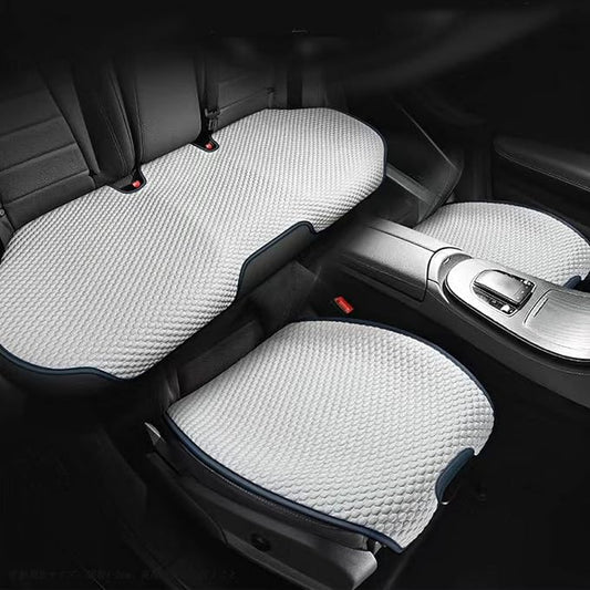3pcs Car Seat Cushions,Car Seat Cover Compatible with 96% Vehicles,Universal Car Seat Protectors Mat Pad (Blue&White)