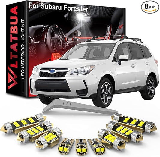 LED Interior Light Kit Package Replacement for Subaru Forester 2014 2015 2016 to 2021 2022 2023 2024, Super Bright 6000K White