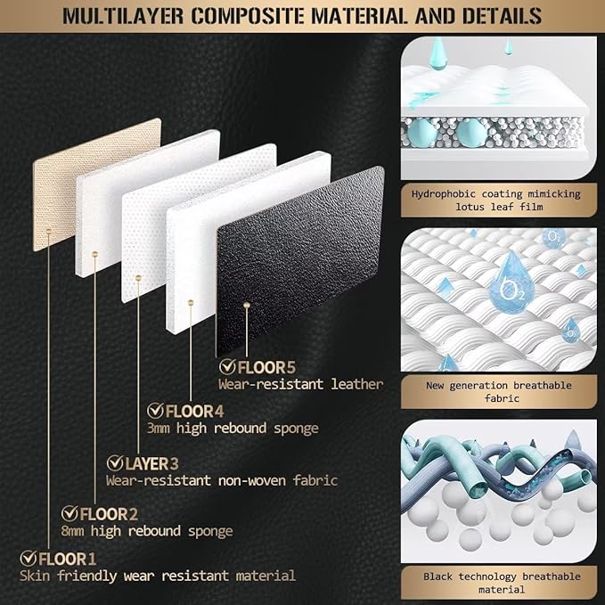 Front Seat Covers Fit for Kia Soul 2010-2023 2024 2025 Seat Covers Waterproof Leather Automotive Seat Cushion with Airbag Compatible (2 Seats, Black & Beige)