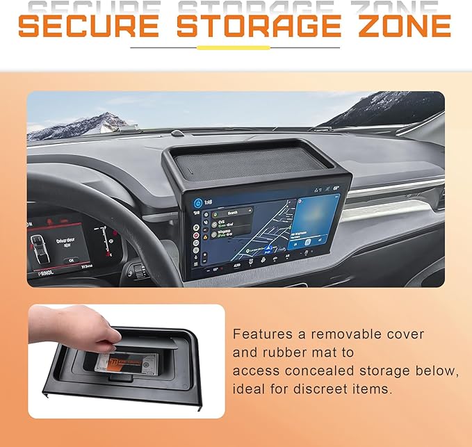 TACOBRO Dashboard Storage Organizer Compatible with Ford Maverick 2025 2026 Accessories, (Only Fit 13.2-in. Audio Multimedia) Interior Insert Center Console Dash Mounted Holders