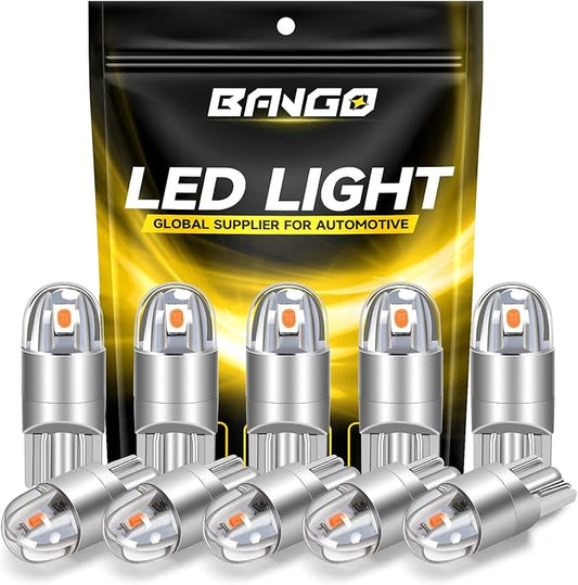 BANGO 194 LED Bulb, Super Bright 168 T10 2825 W5W LED Replacement Bulbs for Car Interior Dome Map Door Courtesy Trunk Side Marker License Plate Lights, Purple (Pack of 10)