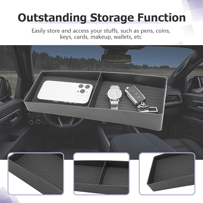 LUWU 2025 2026 Traverse Dashboard Storage Tray Compatible with 2024 2025 2026 Chevrolet Traverse Accessories Behind Screen Organizer 2025 2026 Traverse Accessories Center Console Display Box Dash Tray