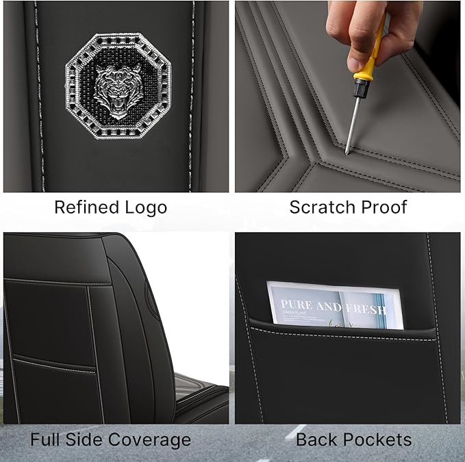 Car Seat Cover for Lexus RX 350 2007-2026,Leather Seat Cover for Car,Breathable Vehicle Cushions Cover Waterproof Protectors Seat Protector, (Full Set,Black&Gray)