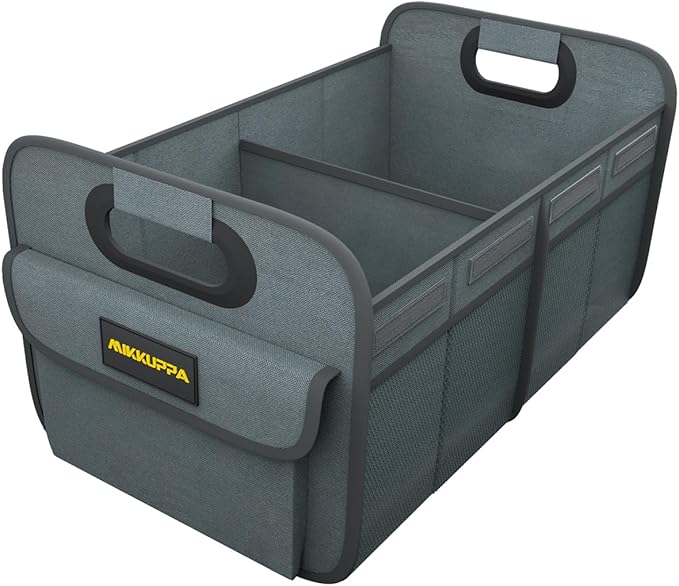 MIKKUPPA Car Trunk Organizer - 70L Collapsible Trunk Organizer for Groceries, Car Storage Organizers for SUV Auto Truck Van with Non Slip Bottom (Gray)