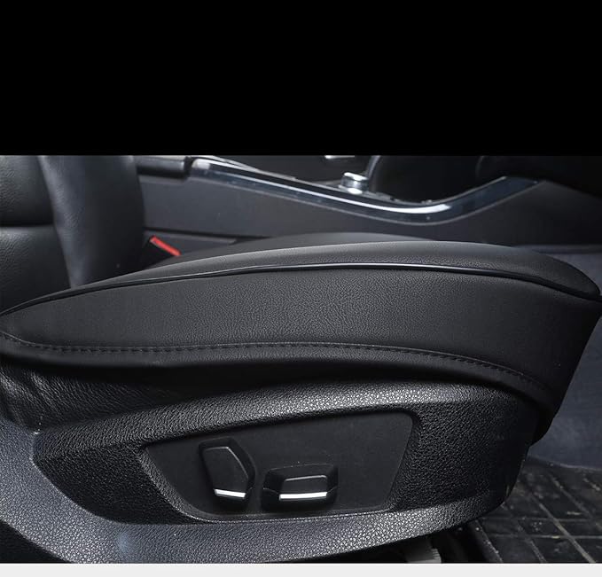 Luxury PU Leather Car Seat Cover Protector Front, Bottom Single Seat Cover-Compatible with 90% Vehicles (Width 20.8 ×deep 21×Thick 0.2 inch) (Black)