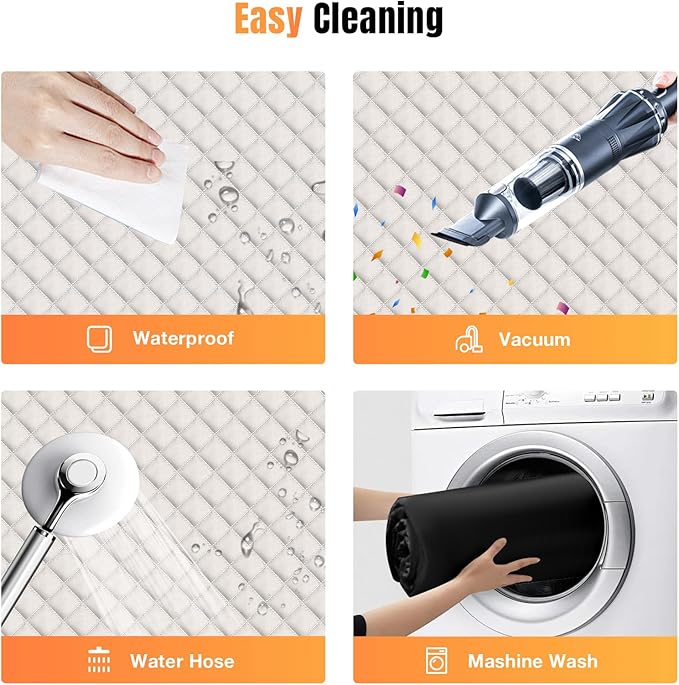 Dog Car Seat Cover for Back Seat, Hard Bottom Holds 420lbs Dog Hammock for Cars SUVs Trucks, Easy to Clean, Waterproof Scratch-Proof Nonslip Backseat Extender for Dogs 4 Panels