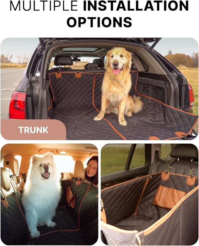Owleys Back Seat Extender for Dogs Premium Dog Hammock for Car | Pet Cover for Dogs | Dog Covers for Cars Back Seat | (Black Standart)