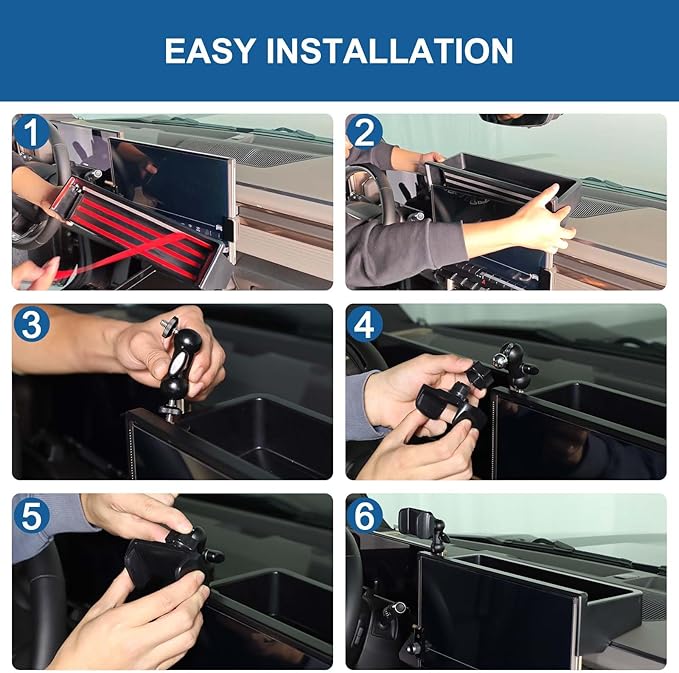 Center Console Dashboard Storage Box Phone Holder Mount for Hummer EV Accessories 360 Degree Rotatable Phone Holder Stand Dash Tray Organizer for Hummer EV SUV Pickup 2022-2024 2025 2026 (A)