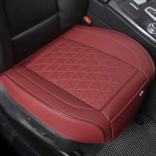 Black Panther Luxury Faux Leather Car Seat Cover for Front Bottom Seat, Anti-Slip and Wrap Around The Bottom, Fits 95% of Vehicles - 1 Piece,Burgundy