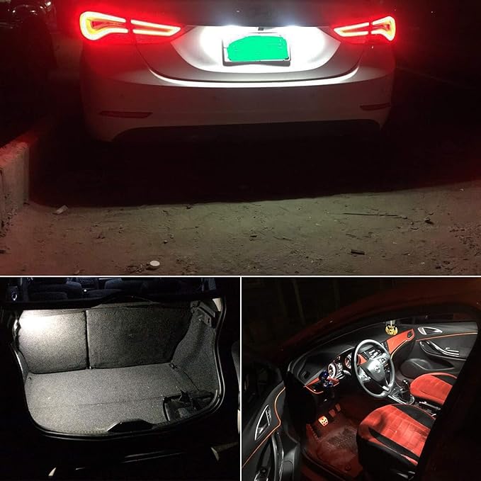 PHINLION 578 LED Bulb White 500 Lumens Super Bright 3030 6-SMD Festoon 41mm 42mm 211-2 212-2 LED Bulbs for Car Interior Map Dome Reading Trunk Courtesy Lights, Non-polarity, Pack of 4