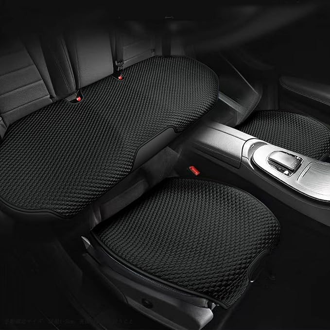 3pcs Car Seat Cushions,Anti-Slip Car Seat Cover Compatible with 96% of Vehicles,Universal Car Seat Protectors Mat Pad (Black)