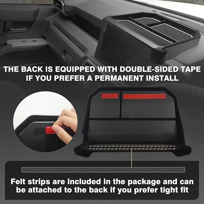 Muslogy Dashboard Storage Box for 2024 2025 2026 Tacoma & 2025 2026 4Runner Accessories Center Console Organizer w/ 8-inch Screen for SR SR5 TRD PreRunner TRD Sport Off-Road Pro Trailhunter (White)