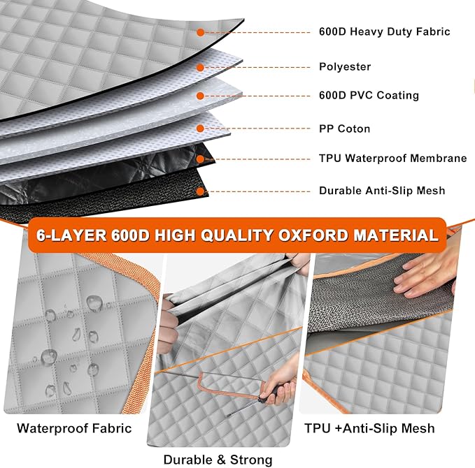 Dog Car Seat Cover Compatible with Ford Maverick/Hyundai Santa Cruz, Waterproof Pet Bench Seat Cover for Back Seat, 600D Heavy Duty Scratch Proof Nonslip Truck Seat Covers for Dogs