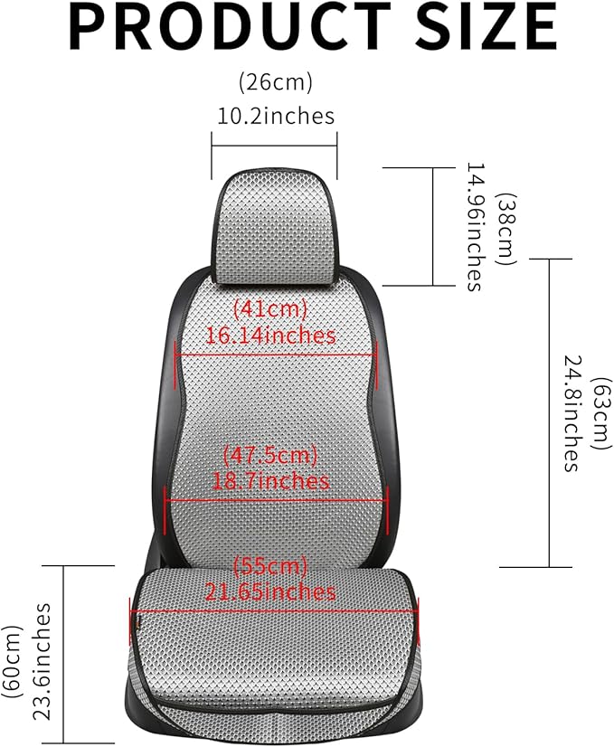 Auto Newer Car Seat Cover,Breathable Front Car Seat Cushion,Comfortable Car Seat Protector,Anti-Slip and Full Wrap Driver Car Seat Protector with Storage Pocket,Universal All Seasons(Gray,2PCS)