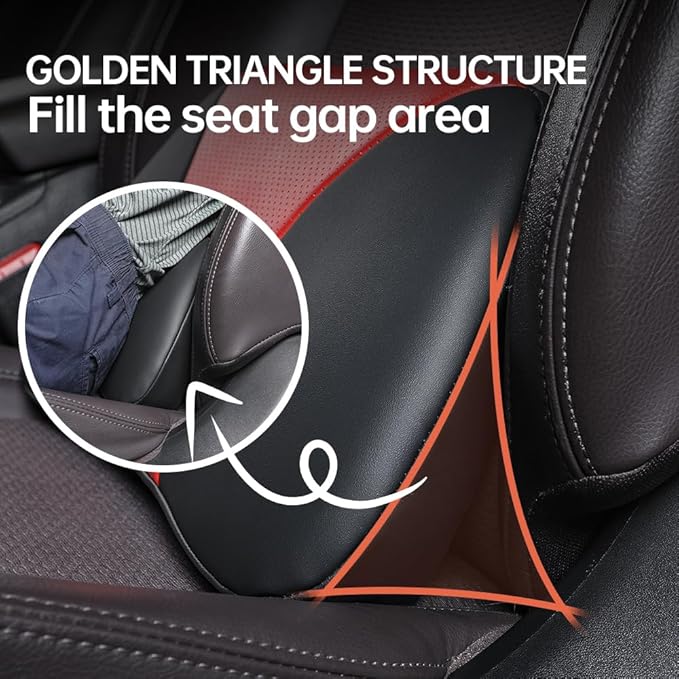 1p Memory Foam Lumbar Support Pillow for car Lower Back Pain Relief - Back Cushion for Driving, Chair Support for Car-Office Chair（Black&Red）