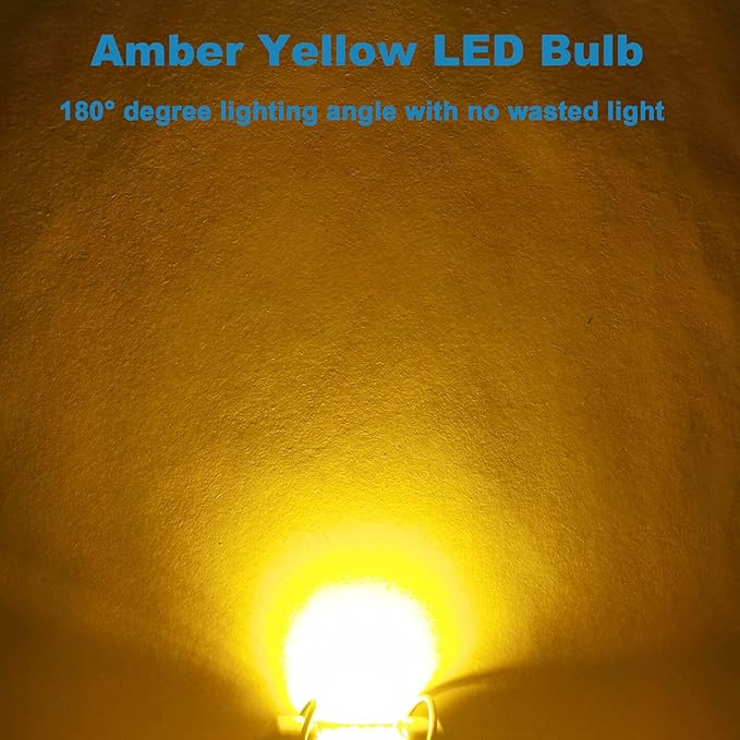 Serundo Auto DE3175 Led Car Bulb 31mm 1.22in Led Festoon Bulb, DE3021 DE3022 DE3023 6428 6430 7065 Led Festoon Bulb, Interior Led Used for Car Map Dome Light etc,Pack of 6pcs Amber Yellow Color