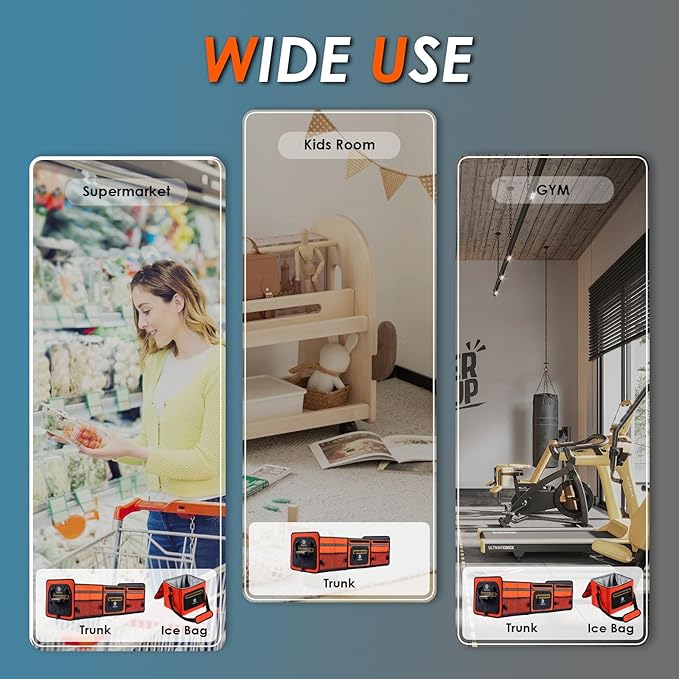 95L Car Trunk Organizer & Storage With 26L Ice Pack, Waterproof Foldable | Trunk Organizers for SUVs & Cars, Car Storage Organizer, Great Gift for Drivers (Orange-M004)