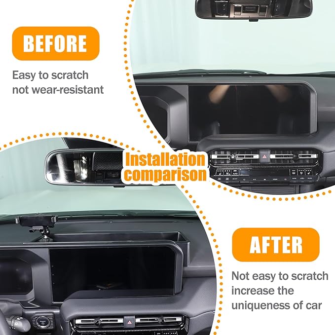 LLKUANG Center Console Dash Organizer Tray Compatible with Toyota Land Cruiser 250 Prado 2024 2025+ Navigation Screen Rear Insert Auxiliary Storage Box,Phone Holder Accessories (Style B)