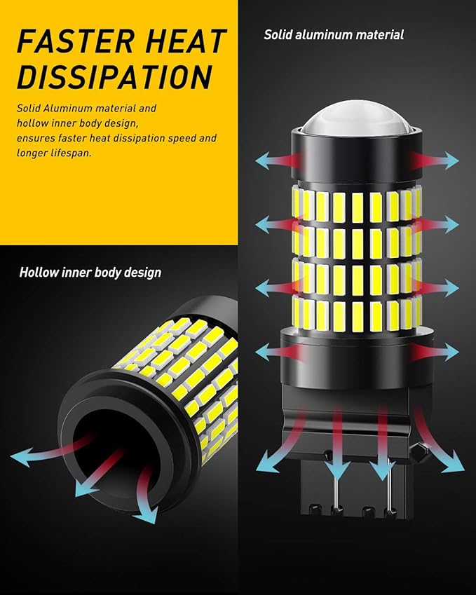AUXITO 3157 LED Bulbs Reverse Lights, Super Bright 3056 3156 3057 4157 LED Bulbs with Projector for Reverse Back Up Lights Tail Brake Signal Parking Lights, 6000K White