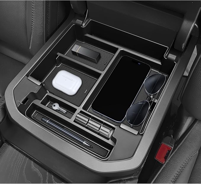 LUWU Center Console Organizer Compatible with 2021-2026 Tahoe/Suburban(Premier/High Country)&GMC Yukon Denali/Denali Ultimate Accessories Armrest Console Box Only Fit For Power Sliding Center Console